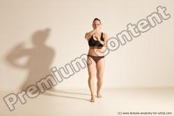 Underwear Martial art Woman White Moving poses Average long colored Dynamic poses Academic